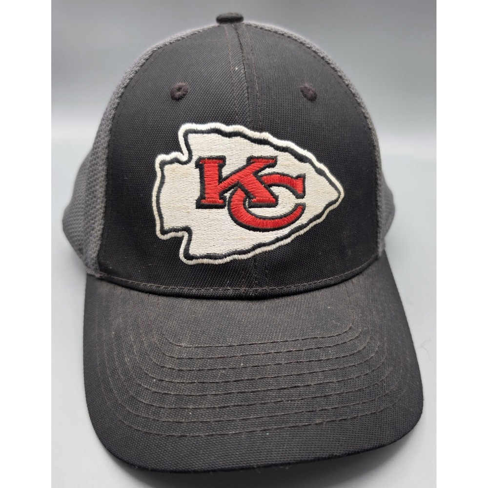 Kansas City Chiefs Hat NFL Team Apparel Black Gray Mesh Cap One Size Fits All